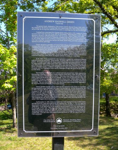 Andrew H Green bench sign jeh