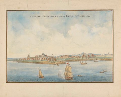 Nieuw Amsterdam ofte nue Nieuw Iorx opt't Eylant Man (titel op object), NG-28