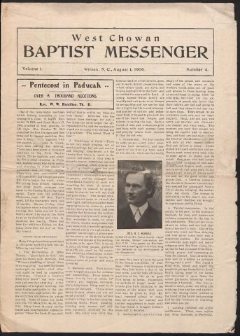 West Chowan Baptist Messenger, Volume 1 - Issue 4