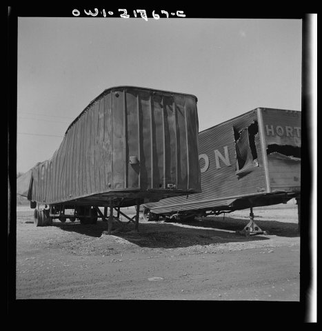 Burlington, North Carolina. Trailers destroyed in a fire at the Associated Transport Company terminal