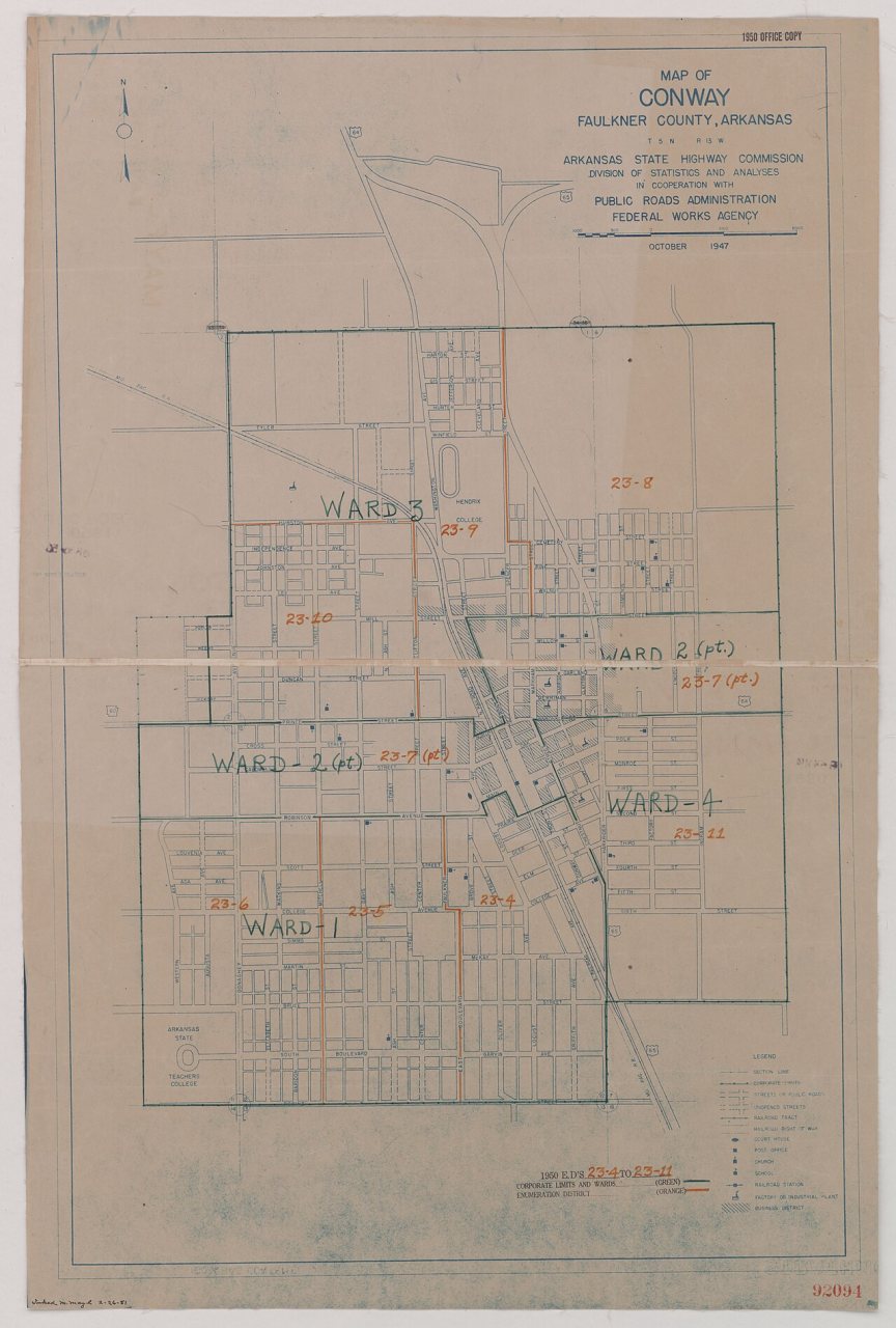 1950 Census Enumeration District Maps - Arkansas - Faulkner County - Conway - ED AR 23-4 to 11