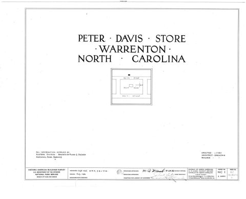 HABS NC,93-WARTO,1- (sheet 0 of 4) - Peter Davis Store, Front Street