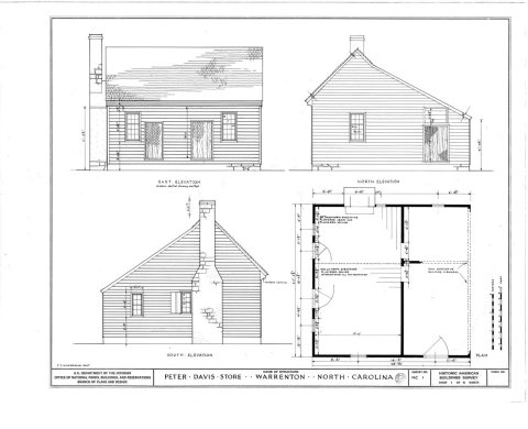 HABS NC,93-WARTO,1- (sheet 1 of 4) - Peter Davis Store, Front Street