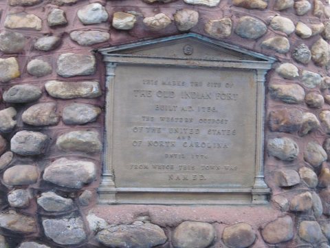 Old Fort, North Carolina April 2014 - Plaque in Stones