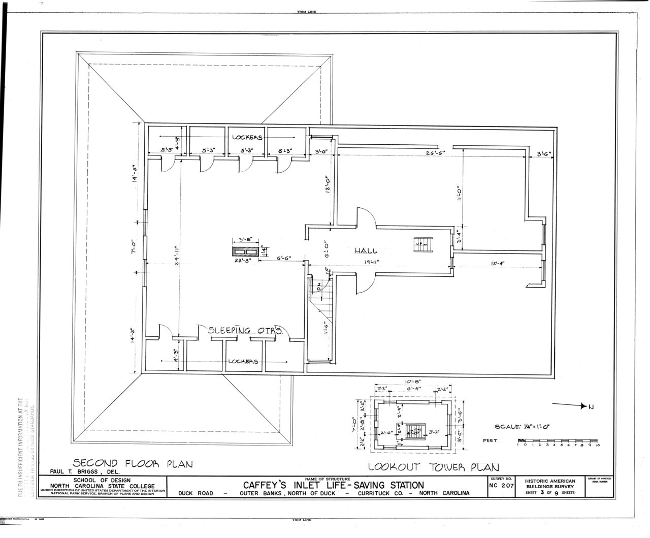 HABS NC,27-DUCK.V,1- (sheet 3 of 9) - Caffey's Inlet, Life-Saving Station, State Route 1200