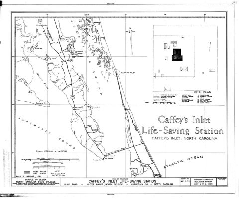 HABS NC,27-DUCK.V,1- (sheet 1 of 9) - Caffey's Inlet, Life-Saving Station, State Route 1200