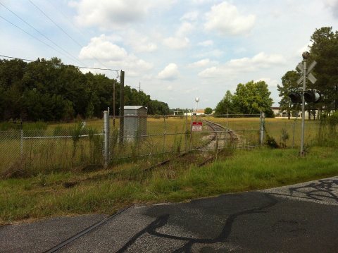 Carolina Southern Railroad August 2013 Georgia Pacific Plant rail entrance - panoramio (1)