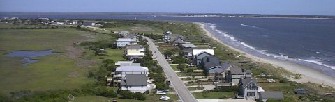 Looking East from the lighthouse towards Bald Head Island