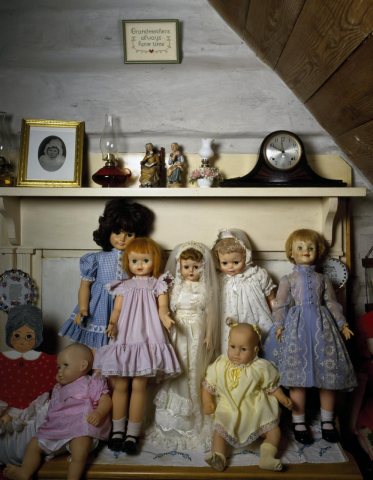 Dolls in a rural home