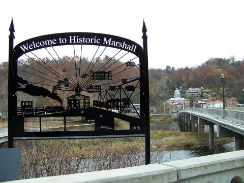 Marshall, NC from accross the French Broad River