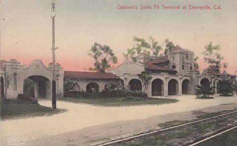 Oakland ATSF station postcard (2)