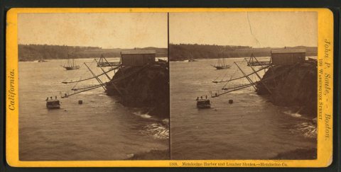 Mendocino Harbor and Lumber Shutes, Mendocino Co.Alternate Title: No. 1305