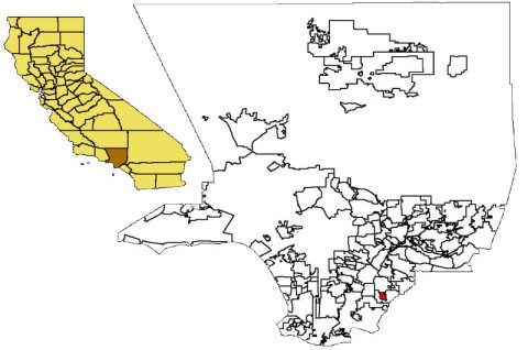 Artesia in LA County map