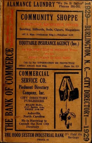 Burlington, Graham and Haw River, N.C. City Directory [1929-1930]