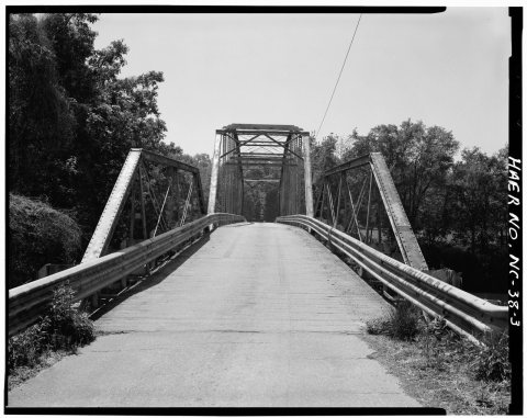BARREL VIEW OF BRIDGE, FROM SOUTHEAST - Berry Hill Bridge, Spanning Dan River at State Route 1761 (VA State Route 880),…