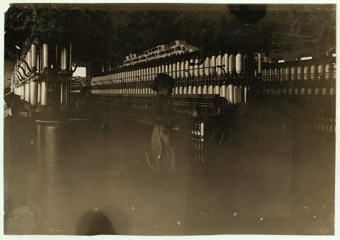 A spinner in Cycle Cotton Mill, Newton, N.C. She was 49 inches high. Been there 'bout 2 years.' 50 operatives and there…