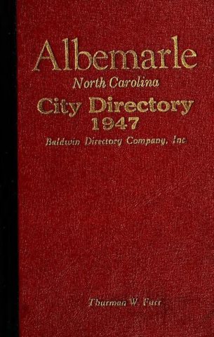 Baldwin's Albemarle, North Carolina City Directory [1947]