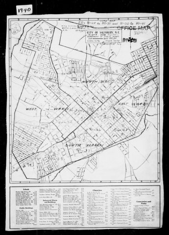 1940 Census Enumeration District Maps - North Carolina - Rowan County - Salisbury - ED 80-28 - ED 80-41