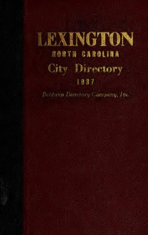Baldwin's Lexington, North Carolina, City Directory [1937]