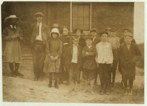 A group of children attending the public school