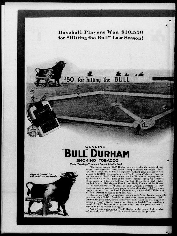 Bull Durham Tobacco Advertisement, May 1913