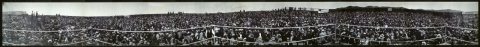 Panorama, crowds at Squires - Burns international contest from centre of ring