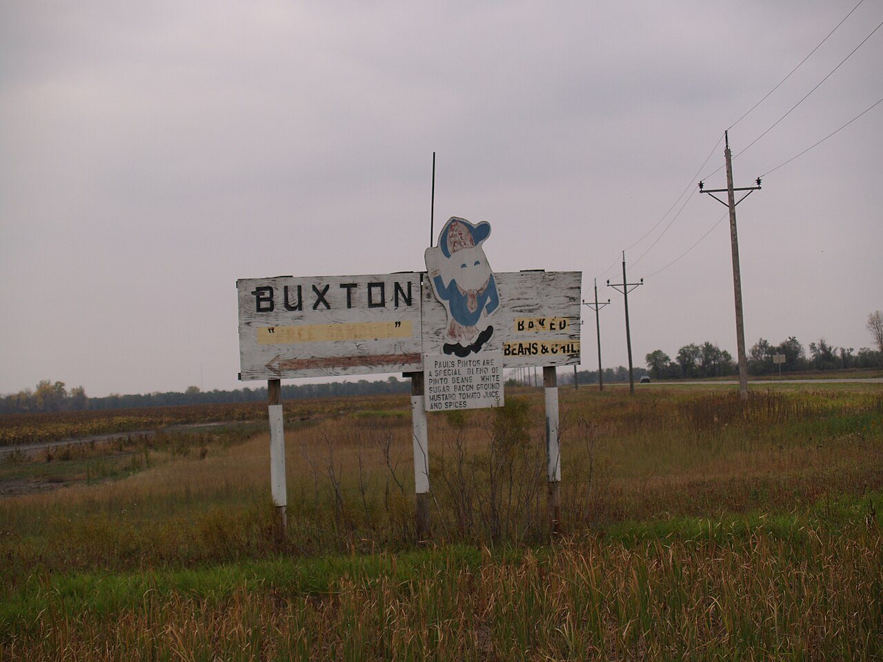 Buxton, North Dakota sign