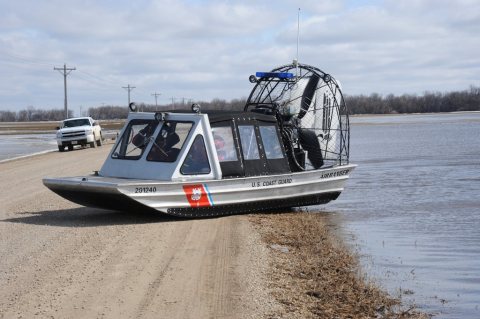 Red River flood 2010 and a USCG airboat