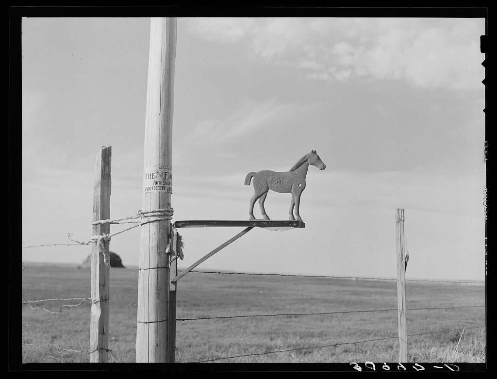 Old weathervane on farm south of Crosby, North Dakota