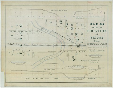 Map of Proposed Location of Bridge Between Moorhead and