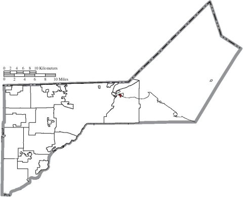 Map of Lucas County Ohio Highlighting Harbor View Village