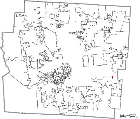 Map of Franklin County Ohio Highlighting Brice Village