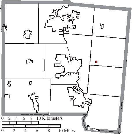 Map of Miami County Ohio Highlighting Casstown Village