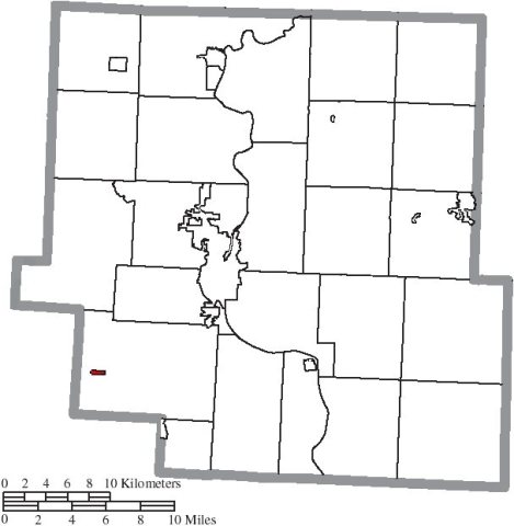 Map of Muskingum County Ohio Highlighting Fultonham Village