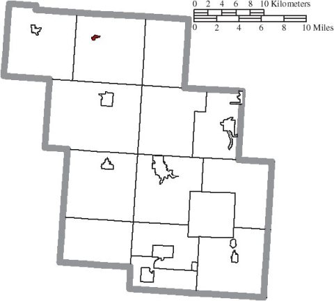 Map of Perry County Ohio Highlighting Glenford Village