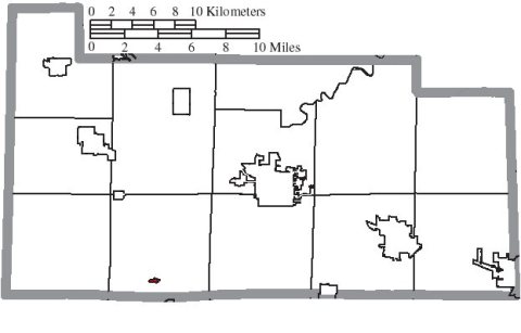 Map of Sandusky County Ohio Highlighting Burgoon Village