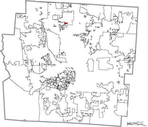 Map of Franklin County Ohio Highlighting Riverlea Village
