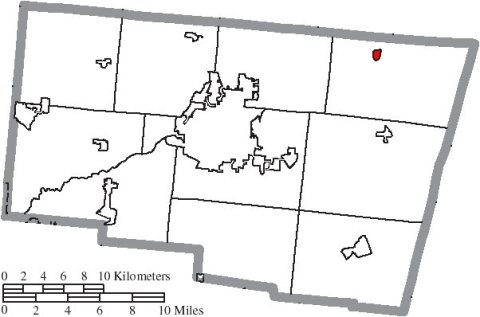 Map of Clark County Ohio Highlighting Catawba Village