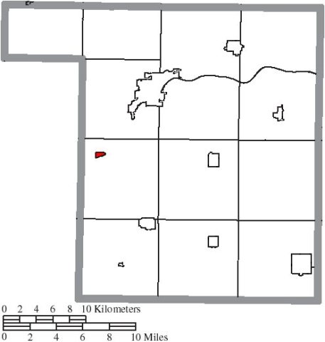 Map of Henry County Ohio Highlighting Florida Village