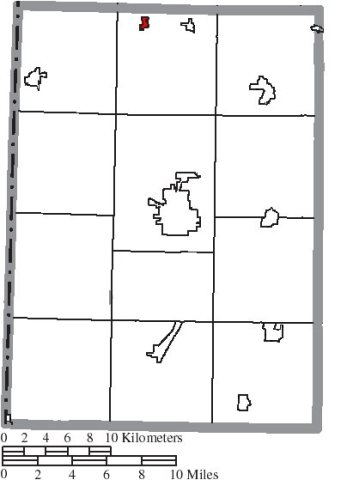 Map of Preble County Ohio Highlighting Eldorado Village