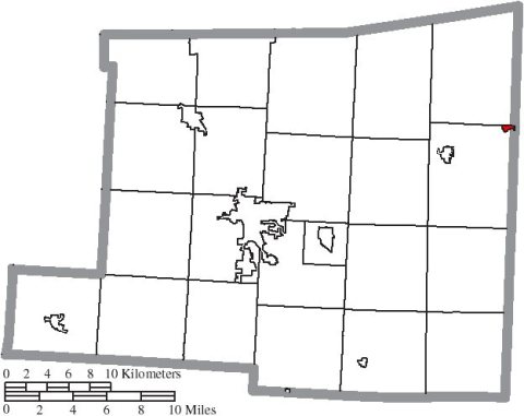 Map of Knox County Ohio Highlighting Gann Village