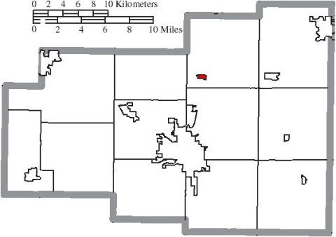 Map of Allen County Ohio Highlighting Cairo Village