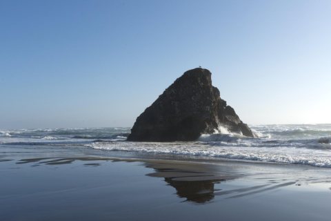 Scenic views along Route 1 near the Pacific Ocean in Northern California [Seaside Beach]