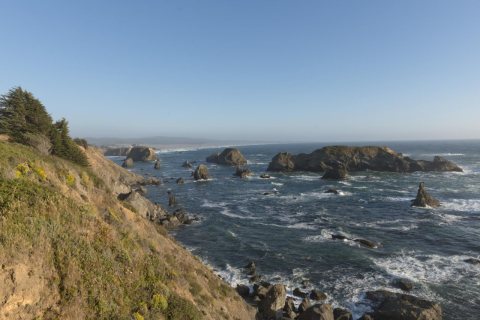 Scenic views along Route 1 near the Pacific Ocean in Northern California