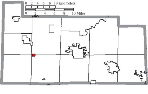 Map of Sandusky County Ohio Highlighting Helena Village