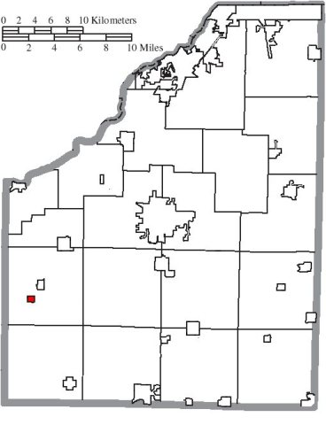 Map of Wood County Ohio Highlighting Custar Village