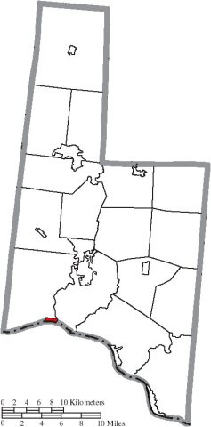 Map of Brown County Ohio Highlighting Higginsport Village