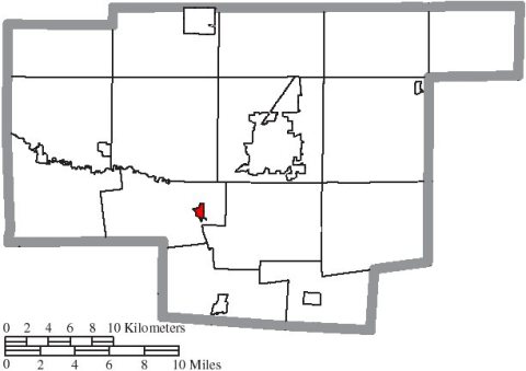 Map of Marion County Ohio Highlighting Green Camp Village