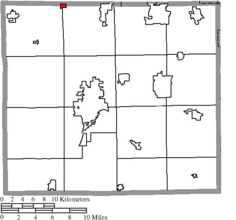 Map of Wayne County Ohio Highlighting Burbank Village