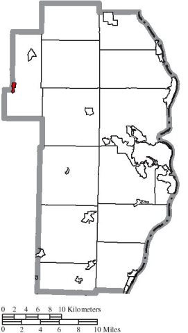 Map of Jefferson County Ohio Highlighting Amsterdam Village